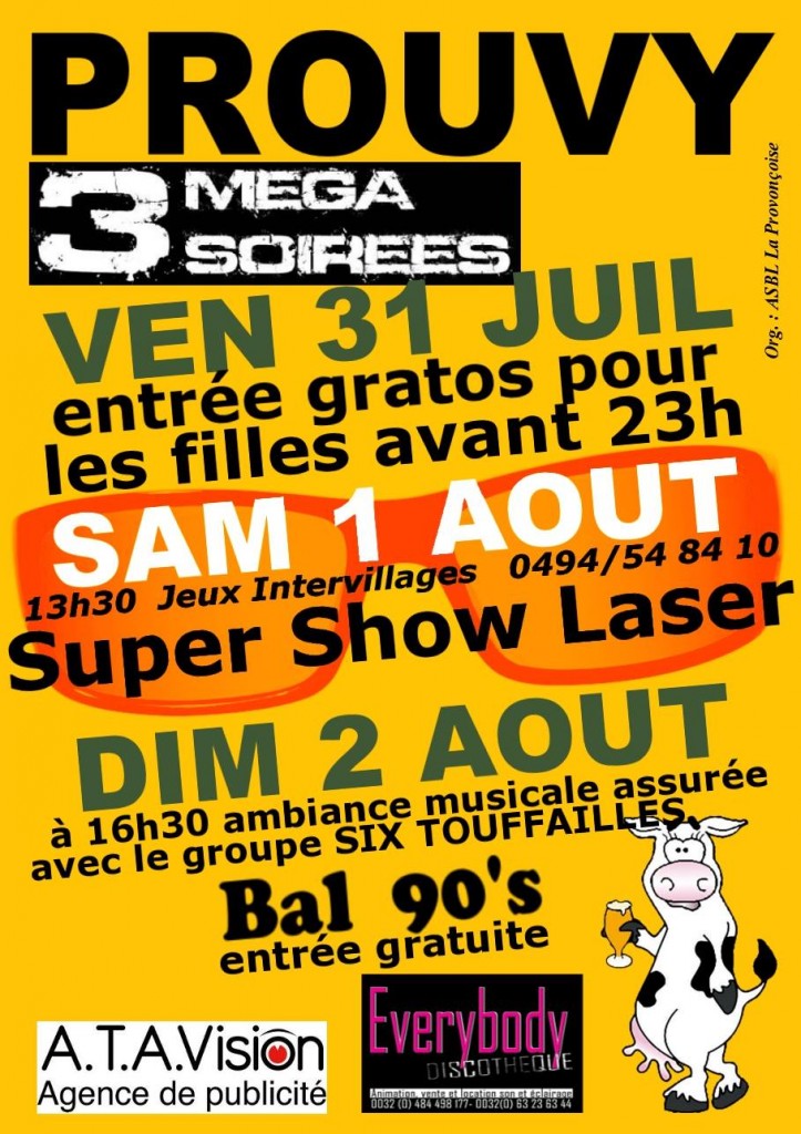 PROUVY : fête de village ce 31/07, 1 et 2/08