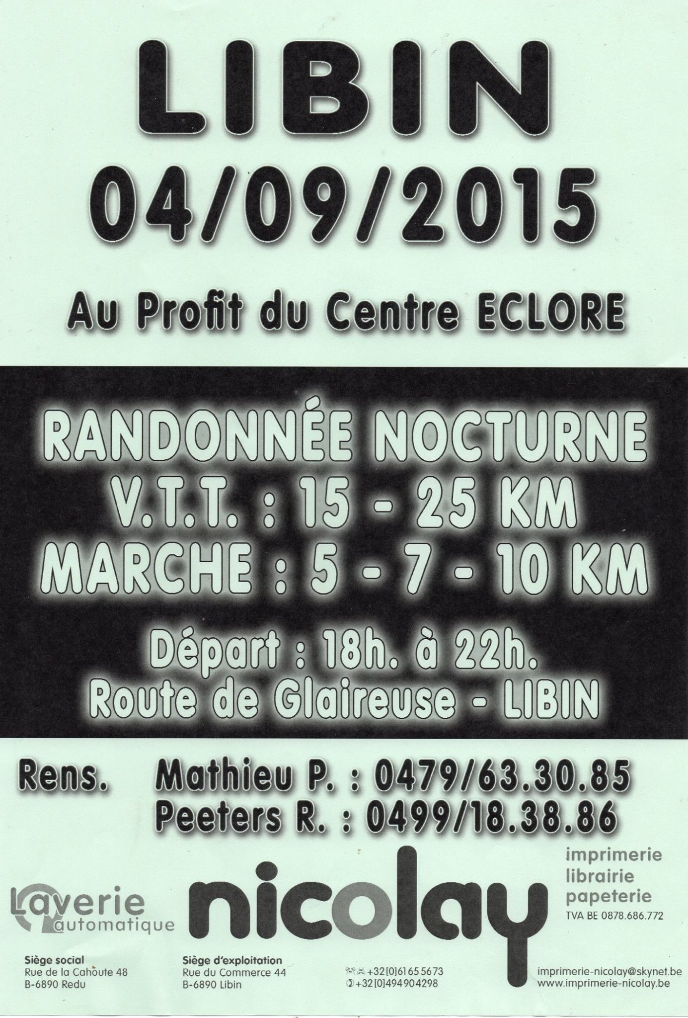 Libin : marche et VTT en nocture