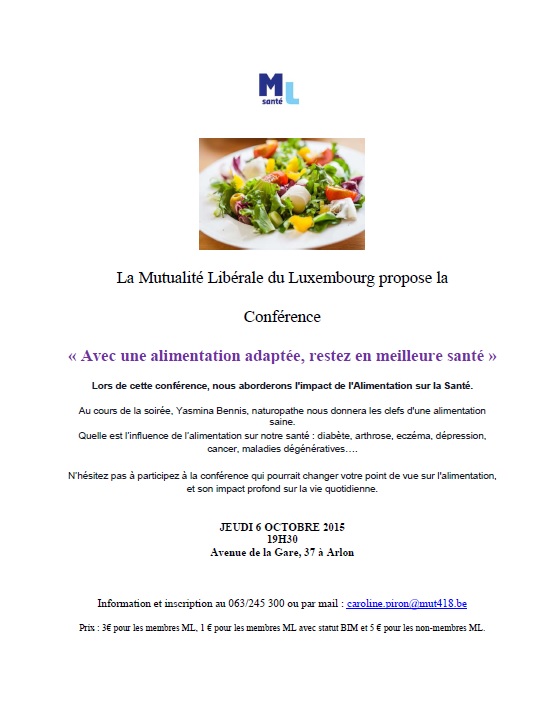 Conférence sur l’alimentation à Arlon