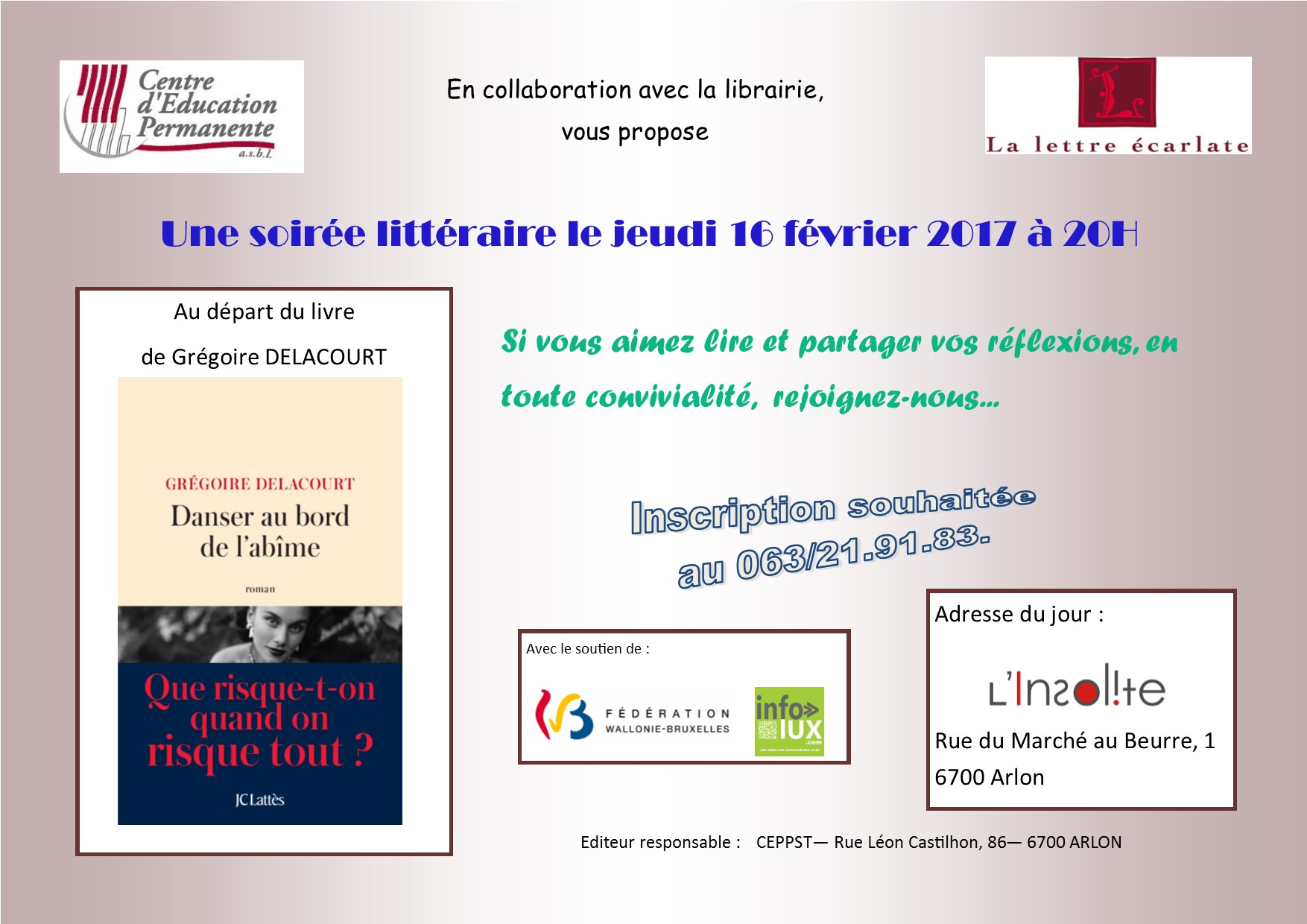 arlon soiree litteraire