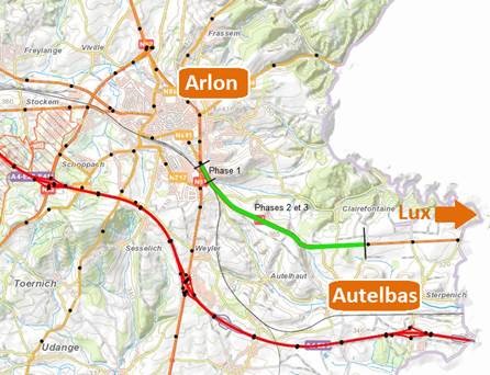 Travaux sur N4  Arlon et Steinfort