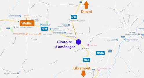 N40 – Wellin : aménagement du giratoire de Halma