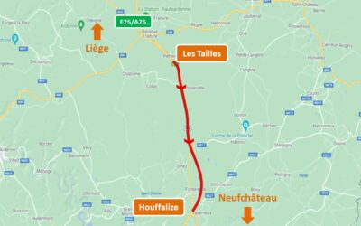 E25/A26 fin du chantier de réfection des revêtements entre Les Tailles et Houffalize vers Neufchâteau